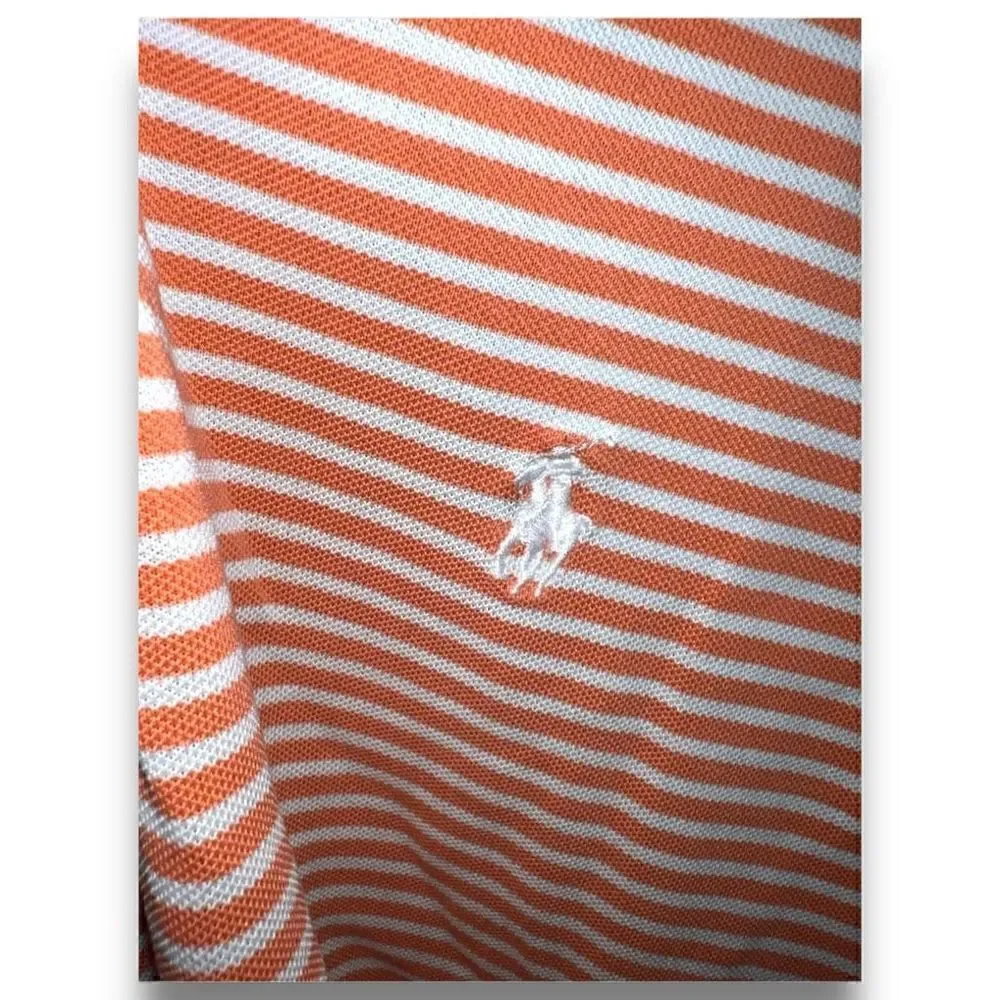 Orange & White Polo Ralph Lauren Golf 100% Pima Cotton Polo Size L